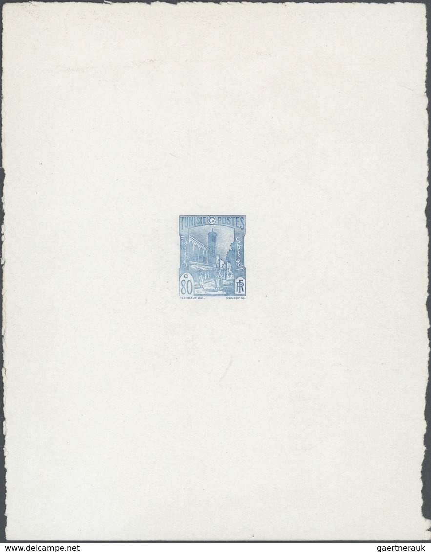 Tunesien: 1926, Definitives "Tunisian Views", Group Of Eleven Single Die Proofs Of Various Occurrenc - Gebruikt