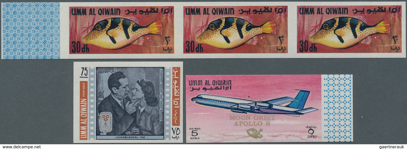 Umm Al Qaiwain: 1965/1967, Lot Of 6185 IMPERFORATE Stamps And Souvenir Sheets MNH, Showing Various T - Umm Al-Qiwain