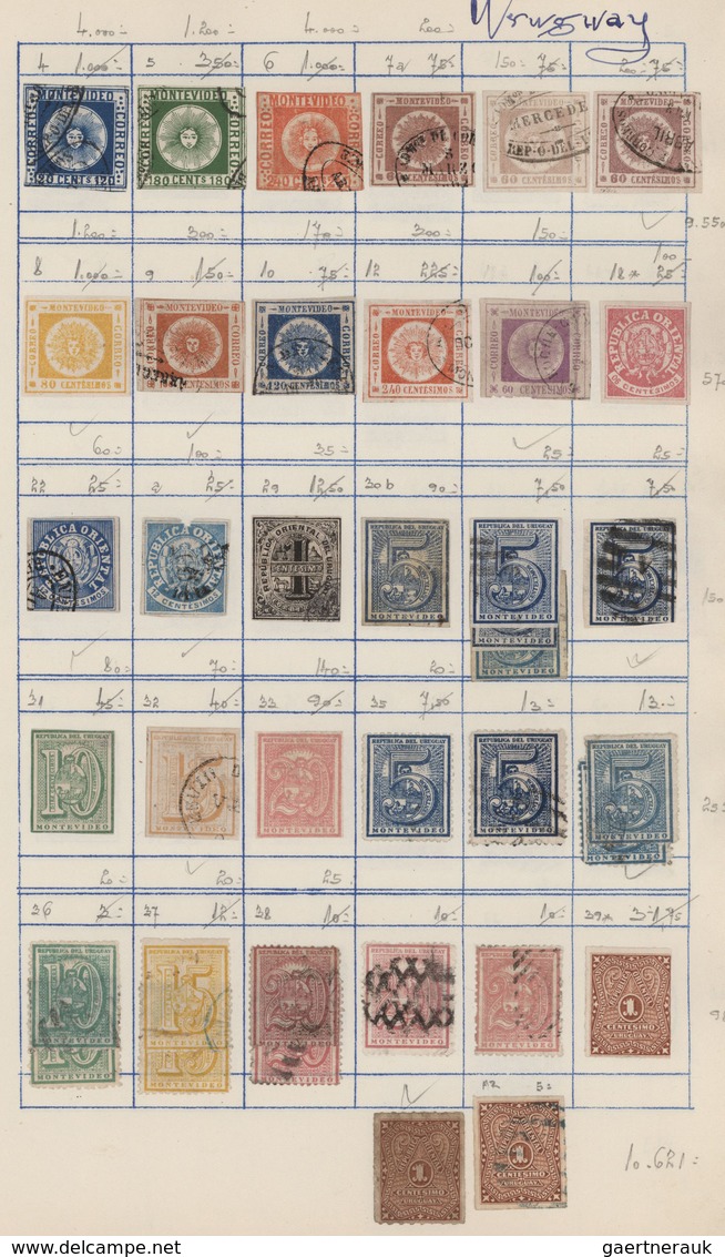 Uruguay: 1858/1960 (ca.), Used And Unused Collection On Album Pages With Main Value In The Classic A - Uruguay