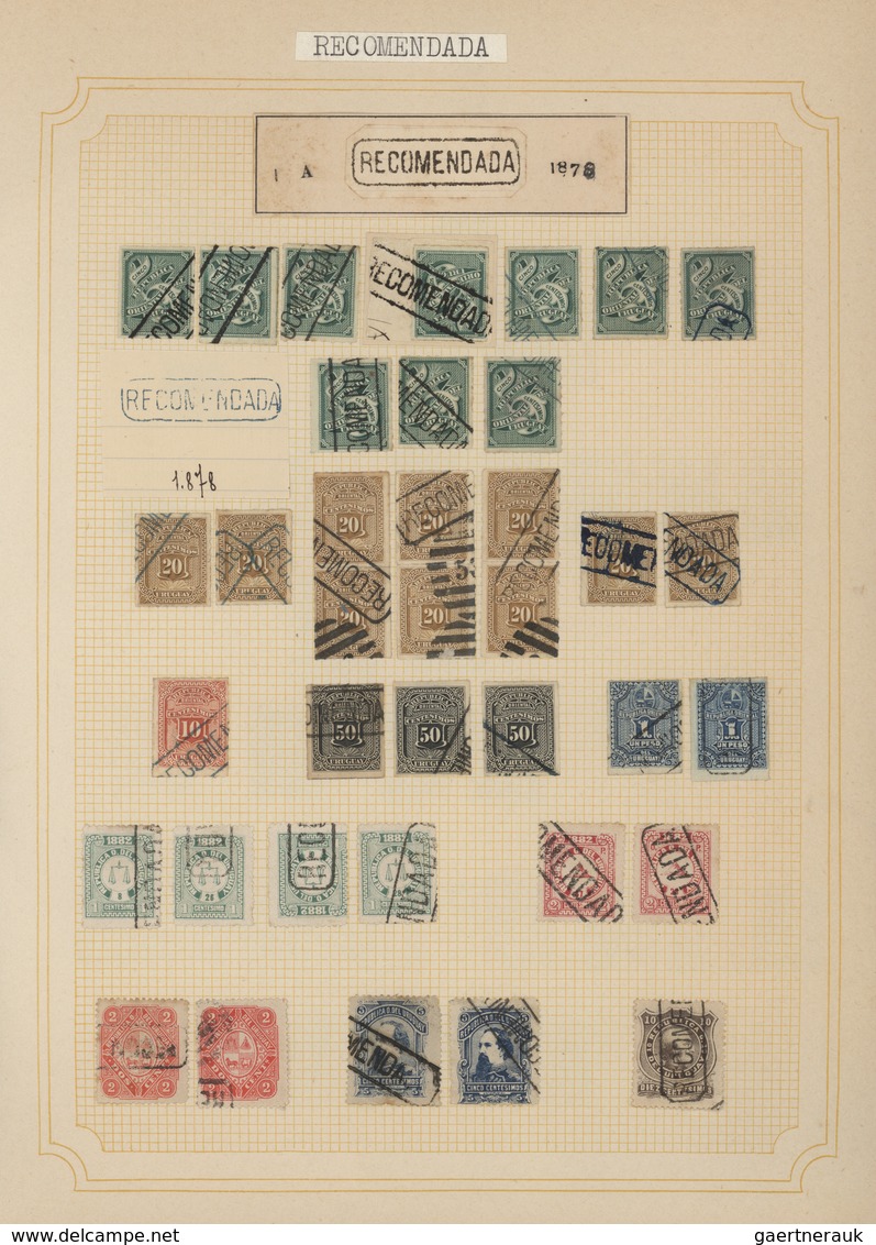 Uruguay: 1880/1950 (ca.), THE POSTMARKS OF URUGUAY, Sophisticated And All-embracing Collection In El - Uruguay