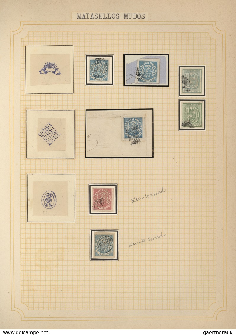 Uruguay: 1880/1950 (ca.), THE POSTMARKS OF URUGUAY, sophisticated and all-embracing collection in el