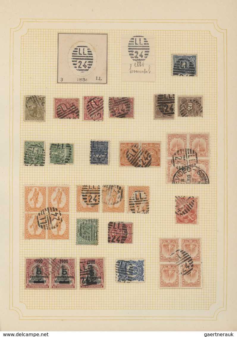 Uruguay: 1880/1950 (ca.), THE POSTMARKS OF URUGUAY, sophisticated and all-embracing collection in el