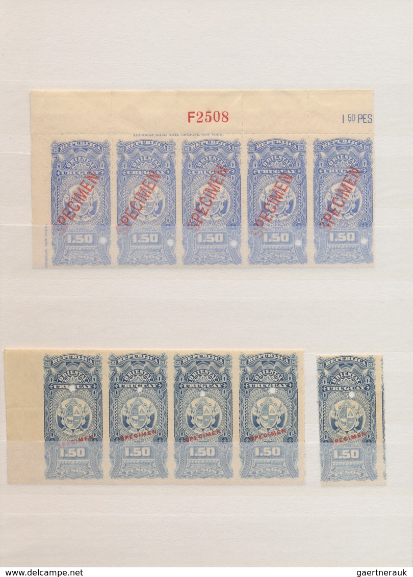 Uruguay: 1900 (ca.), ABN Specimen Proofs, Fiscals, Assortment Of Apprx. 80 Stamps, Mainly Within Mul - Uruguay