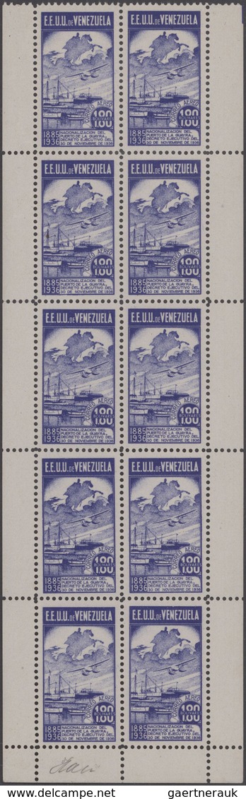 Venezuela: 1937, Nationalisation Of La Guaria Harbour, Not Issued Set With Inscription "NACIONALIZAC - Venezuela