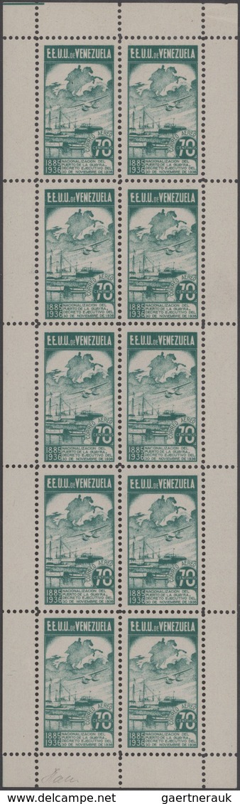 Venezuela: 1937, Nationalisation Of La Guaria Harbour, Not Issued Set With Inscription "NACIONALIZAC - Venezuela