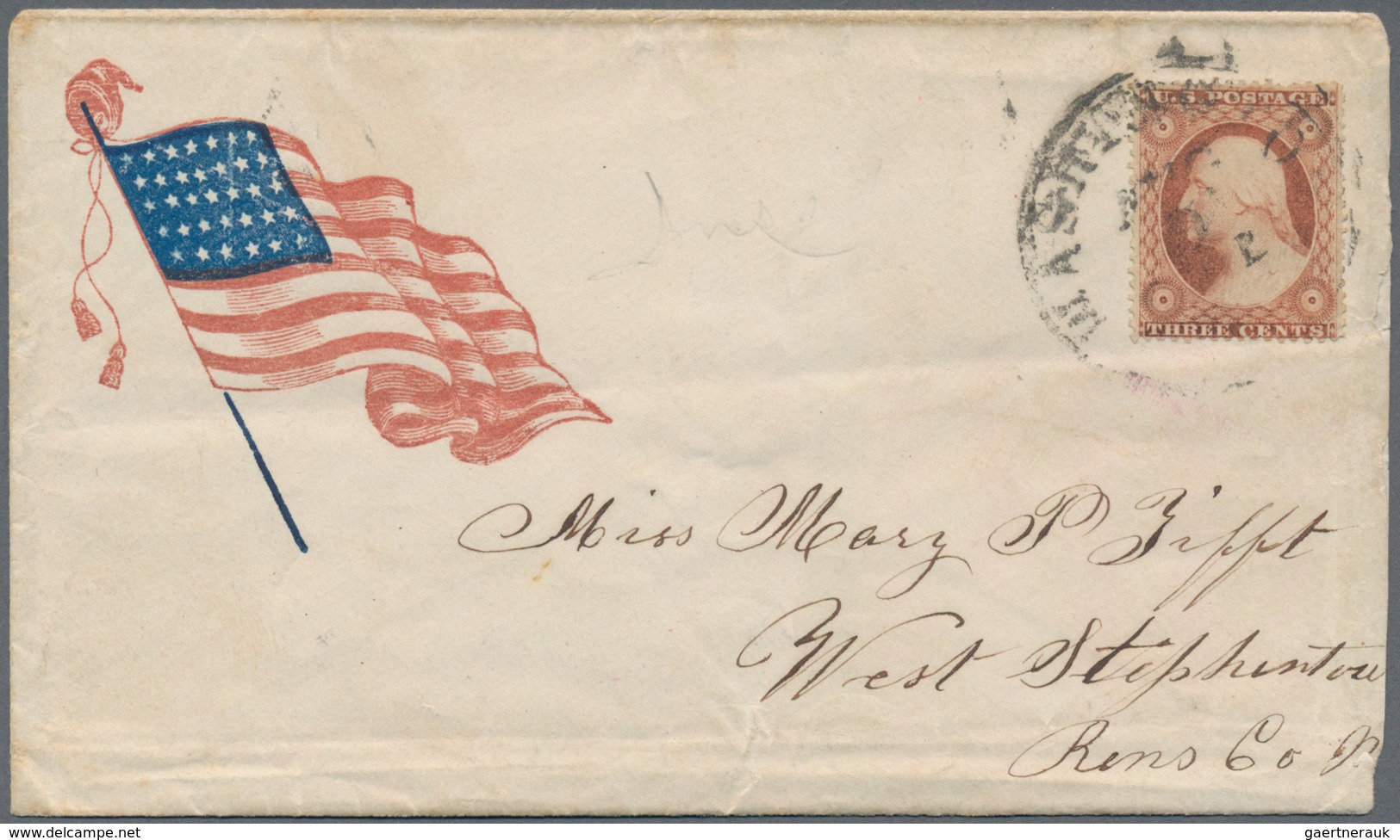Vereinigte Staaten Von Amerika: 1845-1860's: Nine Interesting Domestic Covers Plus One Piece, From T - Lettres & Documents