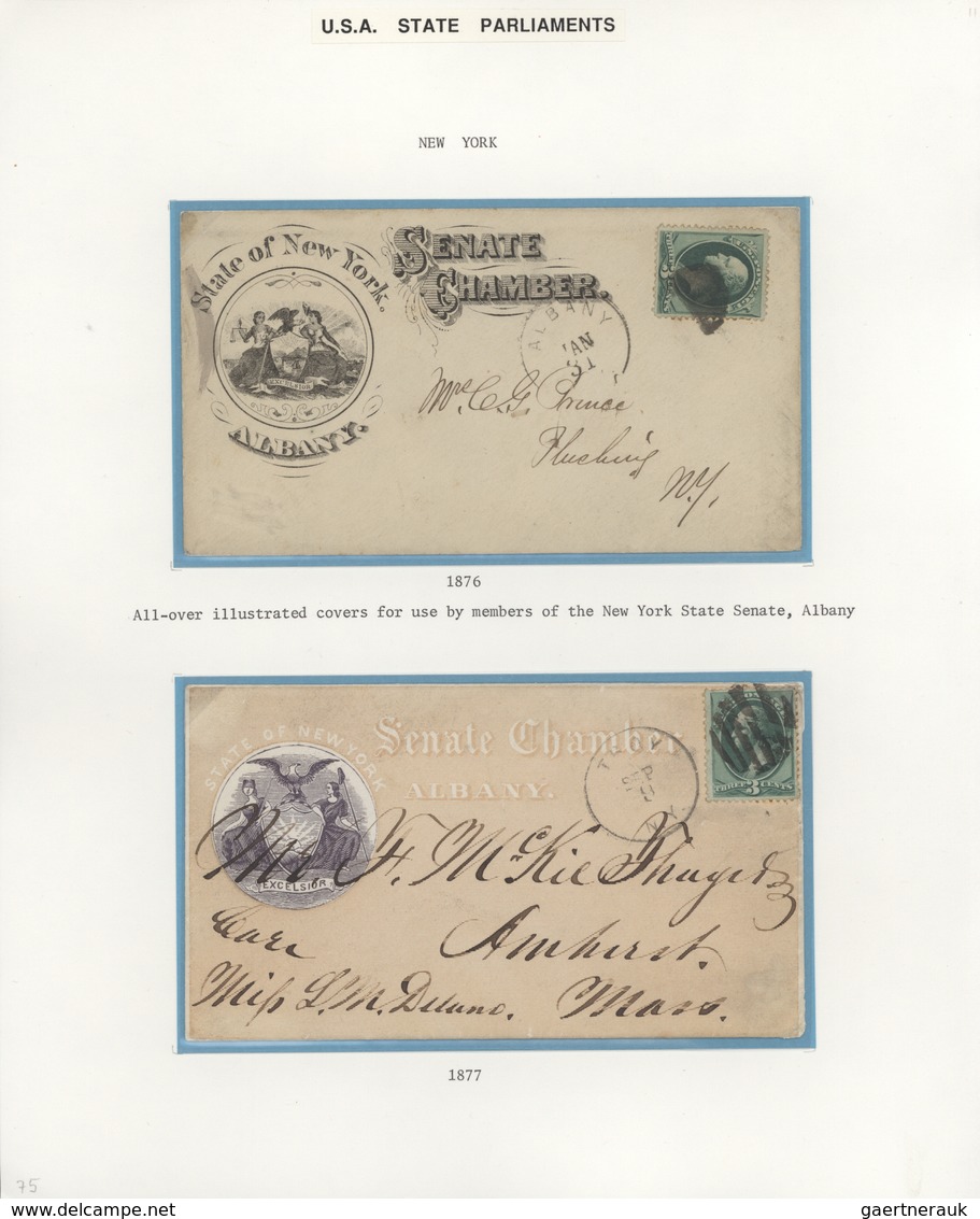 Vereinigte Staaten Von Amerika: 1851/1930, HOUSE OF REPRESENTATIVES / SENAT CHAMBERS, A Scarce Colle - Cartas & Documentos