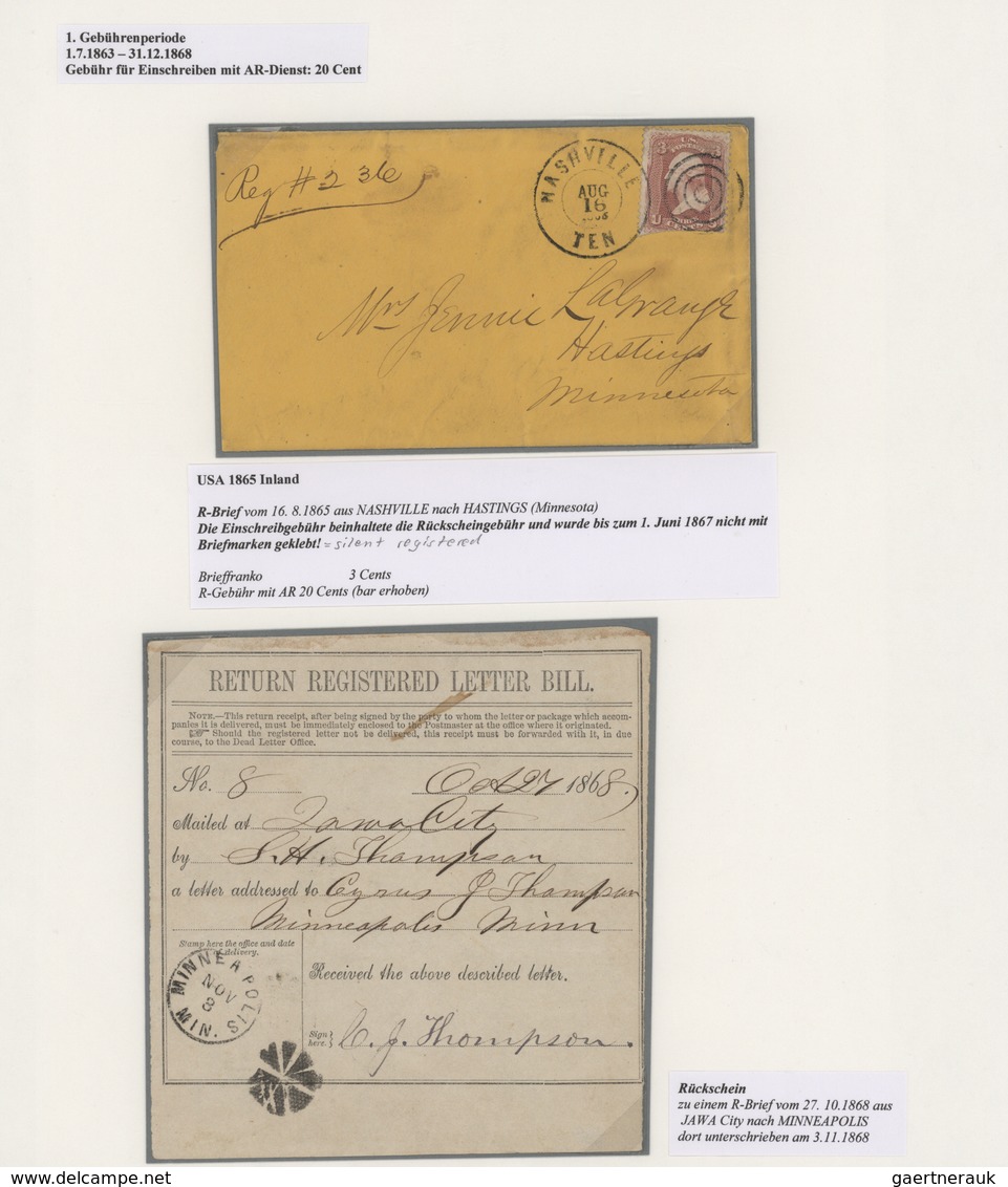 Vereinigte Staaten Von Amerika: 1865/1962, AVIS DE RECEPTION, Specialised Collection Of Apprx. 85 En - Cartas & Documentos