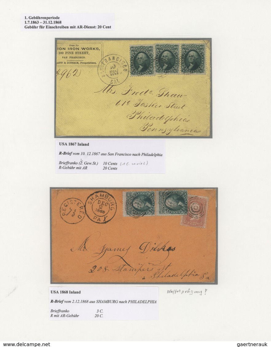 Vereinigte Staaten Von Amerika: 1865/1962, AVIS DE RECEPTION, Specialised Collection Of Apprx. 85 En - Cartas & Documentos