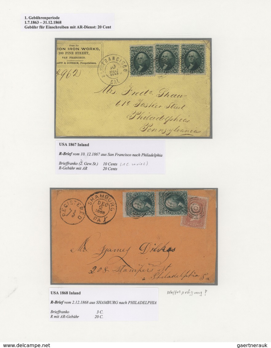 Vereinigte Staaten Von Amerika: 1865/1962, AVIS DE RECEPTION, Specialised Collection Of Apprx. 85 En - Brieven En Documenten