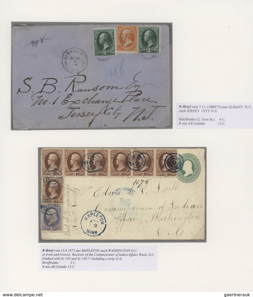 Vereinigte Staaten Von Amerika: 1865/1962, AVIS DE RECEPTION, Specialised Collection Of Apprx. 85 En - Briefe U. Dokumente