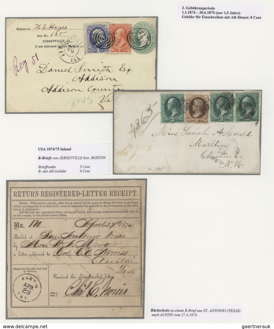 Vereinigte Staaten Von Amerika: 1865/1962, AVIS DE RECEPTION, Specialised Collection Of Apprx. 85 En - Cartas & Documentos