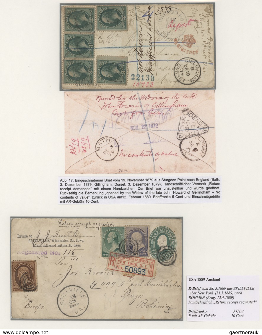 Vereinigte Staaten Von Amerika: 1865/1962, AVIS DE RECEPTION, Specialised Collection Of Apprx. 85 En - Brieven En Documenten