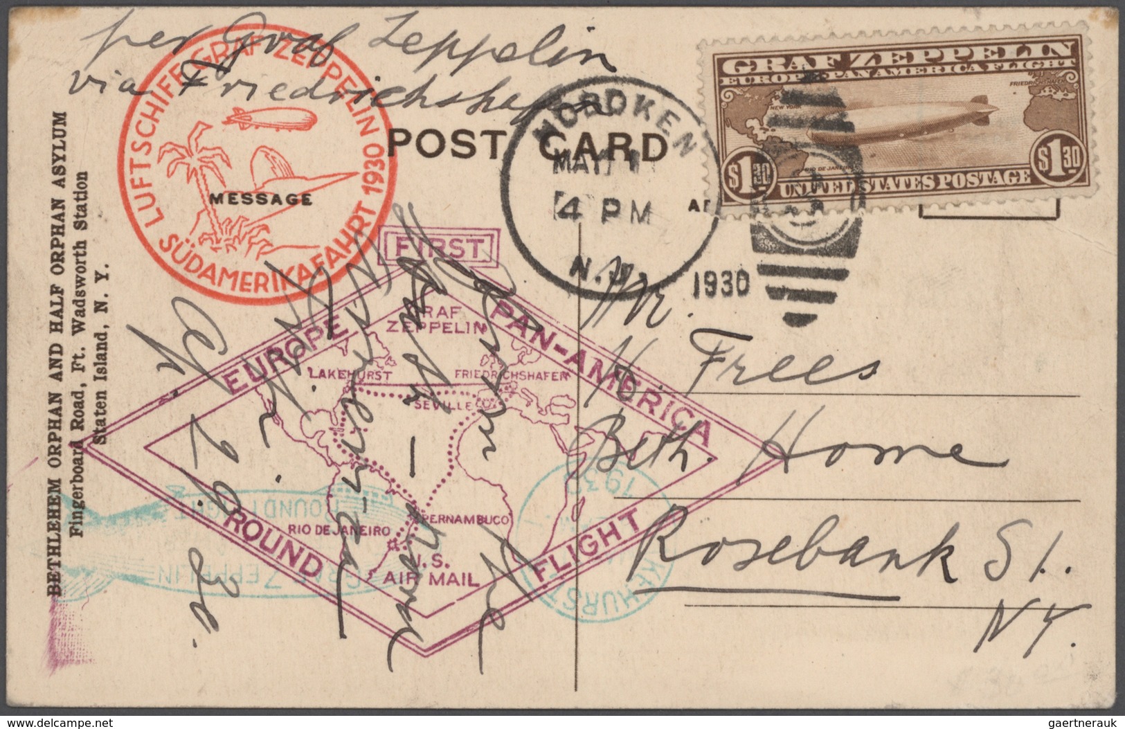 Vereinigte Staaten Von Amerika: 1893-1943, Gemischt Angelegte Sammlung Mit Kolumbus, Omaha Und Zeppe - Briefe U. Dokumente