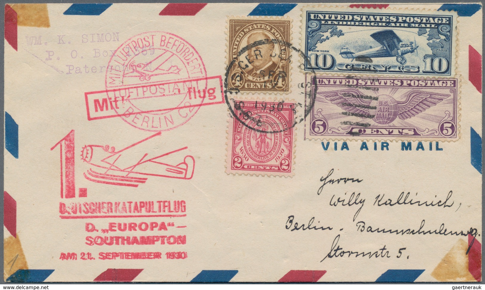 Vereinigte Staaten Von Amerika: 1928-35: Eight Airmail Covers To Austria, Germany, Santo Domingo Or - Brieven En Documenten