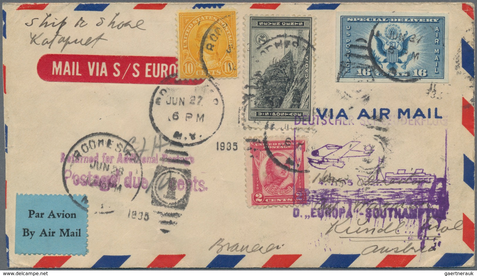 Vereinigte Staaten Von Amerika: 1928-35: Eight Airmail Covers To Austria, Germany, Santo Domingo Or - Brieven En Documenten