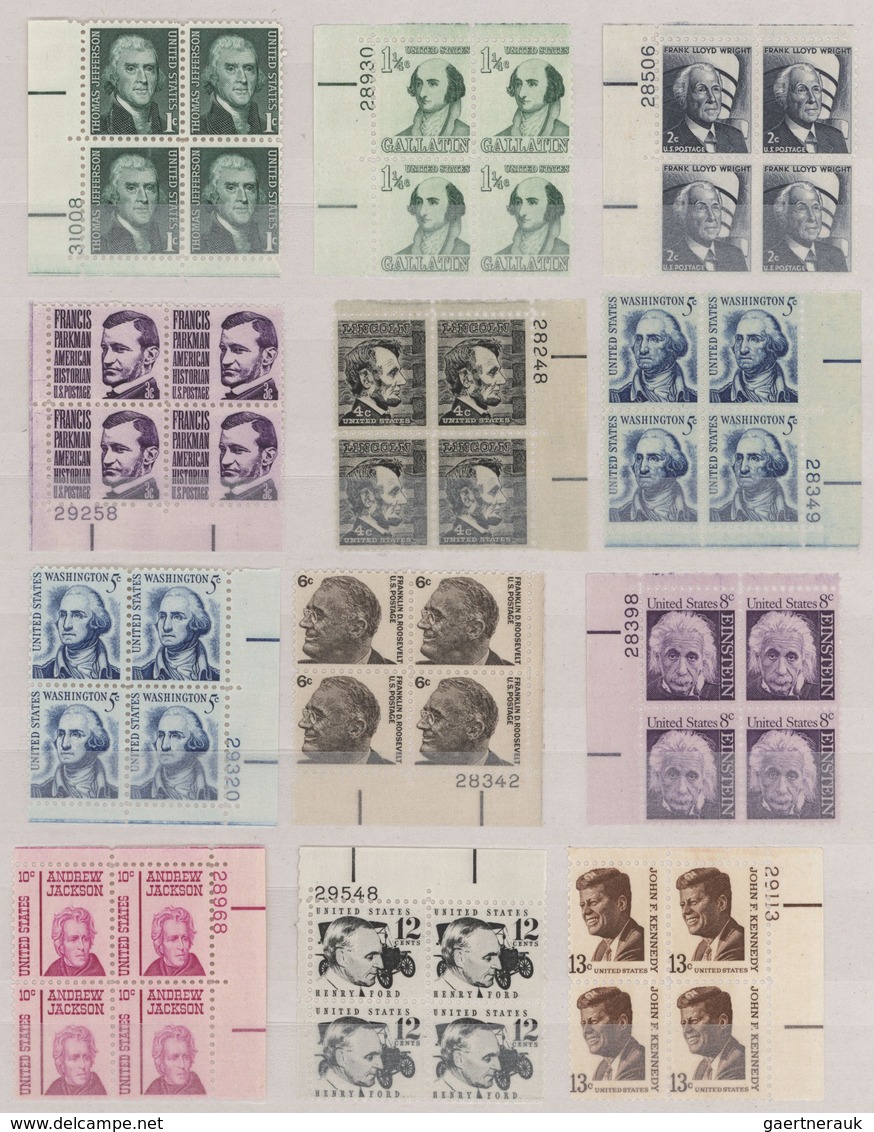 Vereinigte Staaten Von Amerika: 1933/1979, Comprehensive Collection Of Apprx. 750 Marginal Blocks Of - Brieven En Documenten