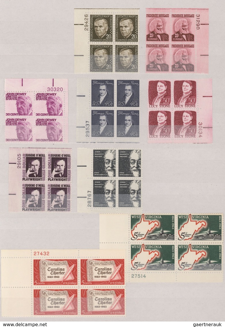 Vereinigte Staaten Von Amerika: 1933/1979, Comprehensive Collection Of Apprx. 750 Marginal Blocks Of - Briefe U. Dokumente