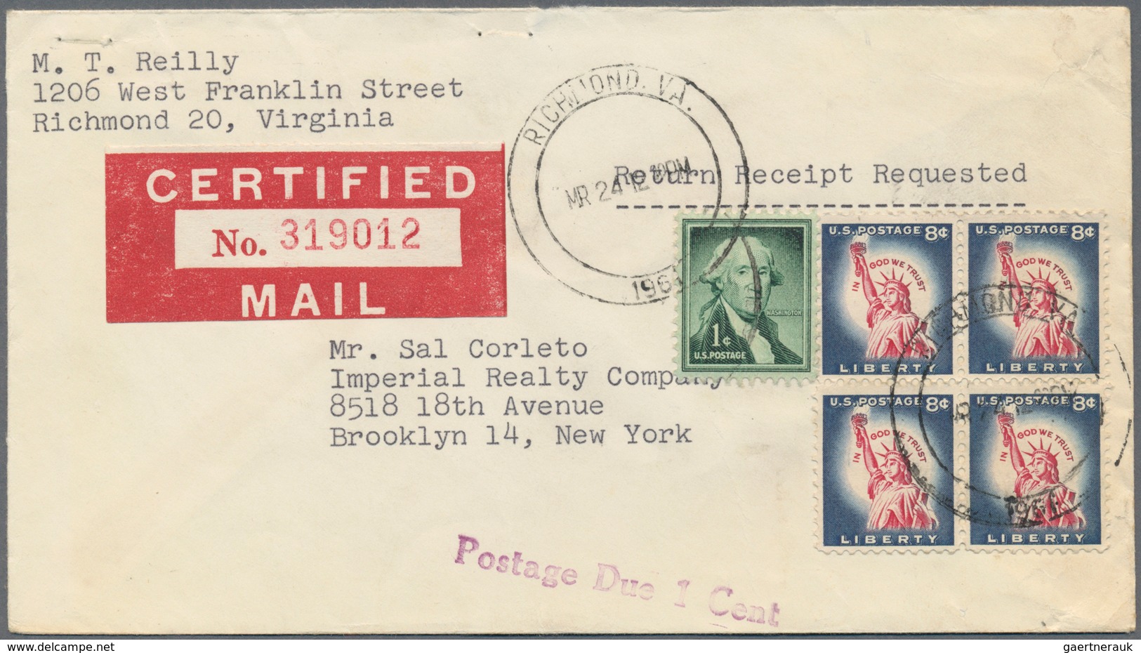 Vereinigte Staaten Von Amerika - Portomarken: 1921/82, Little Accumulation Of Approx. 20 Covers And - Franqueo