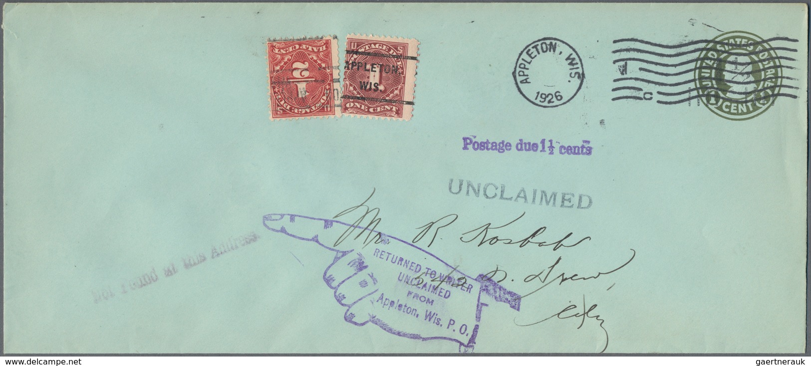 Vereinigte Staaten Von Amerika - Portomarken: 1921/82, Little Accumulation Of Approx. 20 Covers And - Taxe Sur Le Port