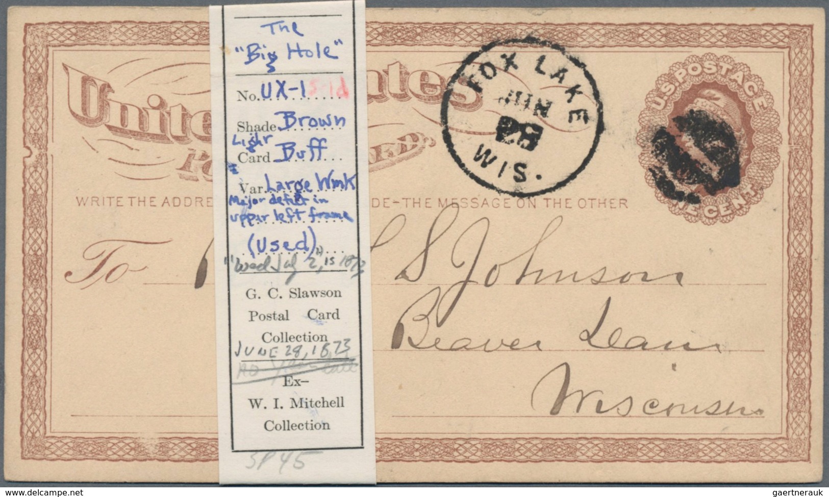 Vereinigte Staaten von Amerika - Ganzsachen: 1873 album with ca. 70 unused and used postal stationer