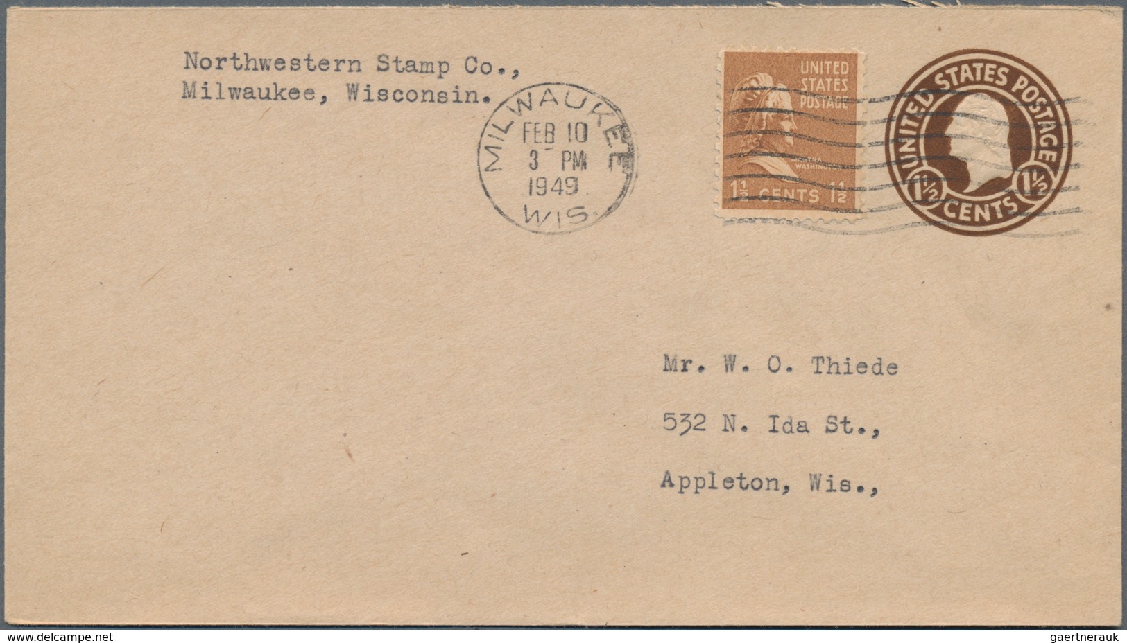 Vereinigte Staaten von Amerika - Ganzsachen: 1917/49 ca. 600 commercially used postal stationery env