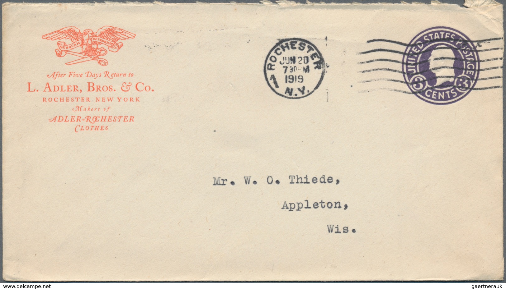 Vereinigte Staaten von Amerika - Ganzsachen: 1917/49 ca. 600 commercially used postal stationery env
