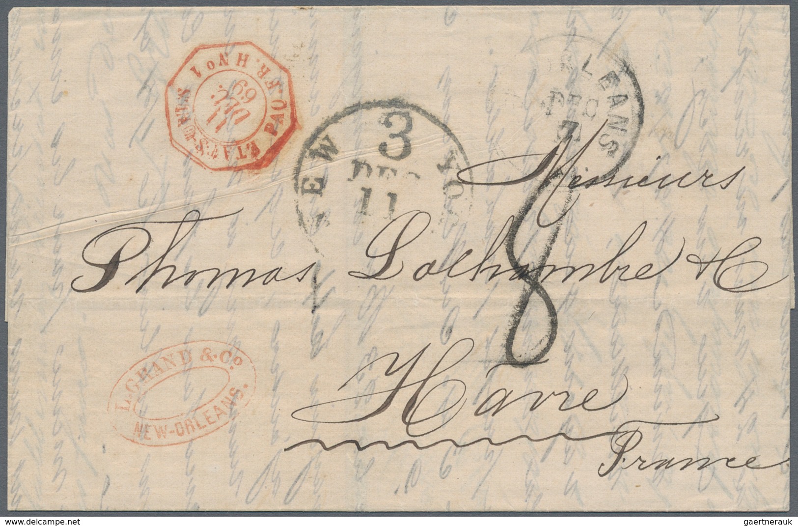Vereinigte Staaten Von Amerika - Transatlantik-Mail: 1840's-1860's Ca.: Collection Of 15 Stampless C - Autres & Non Classés