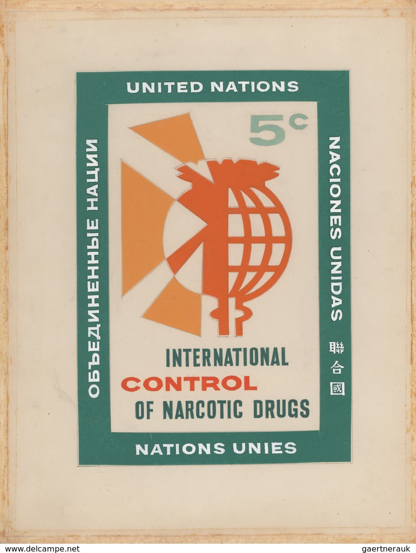 Vereinte Nationen - New York: 1970 (ca.), Artists Essay (180x258 Mm) For A 5 C. "International Contr - Otros & Sin Clasificación