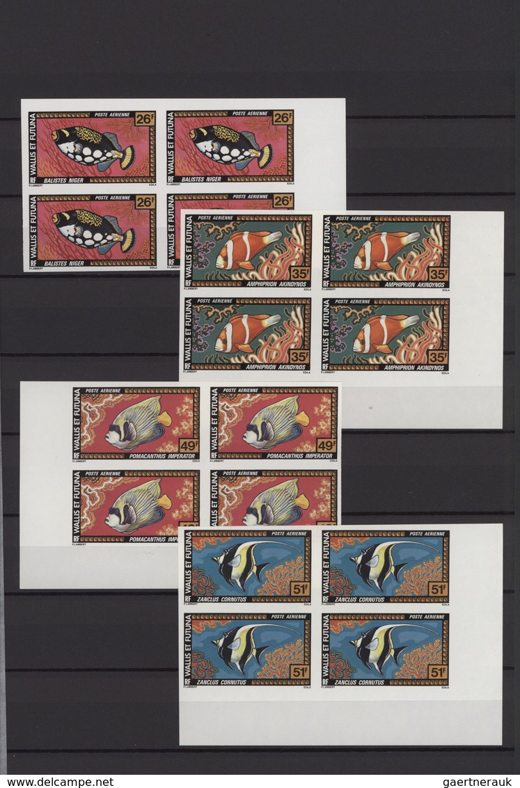 Wallis- Und Futuna-Inseln: 1962/1997, Collection With 287 Different Blocks Of Four = 1148 IMPERFORAT - Andere & Zonder Classificatie