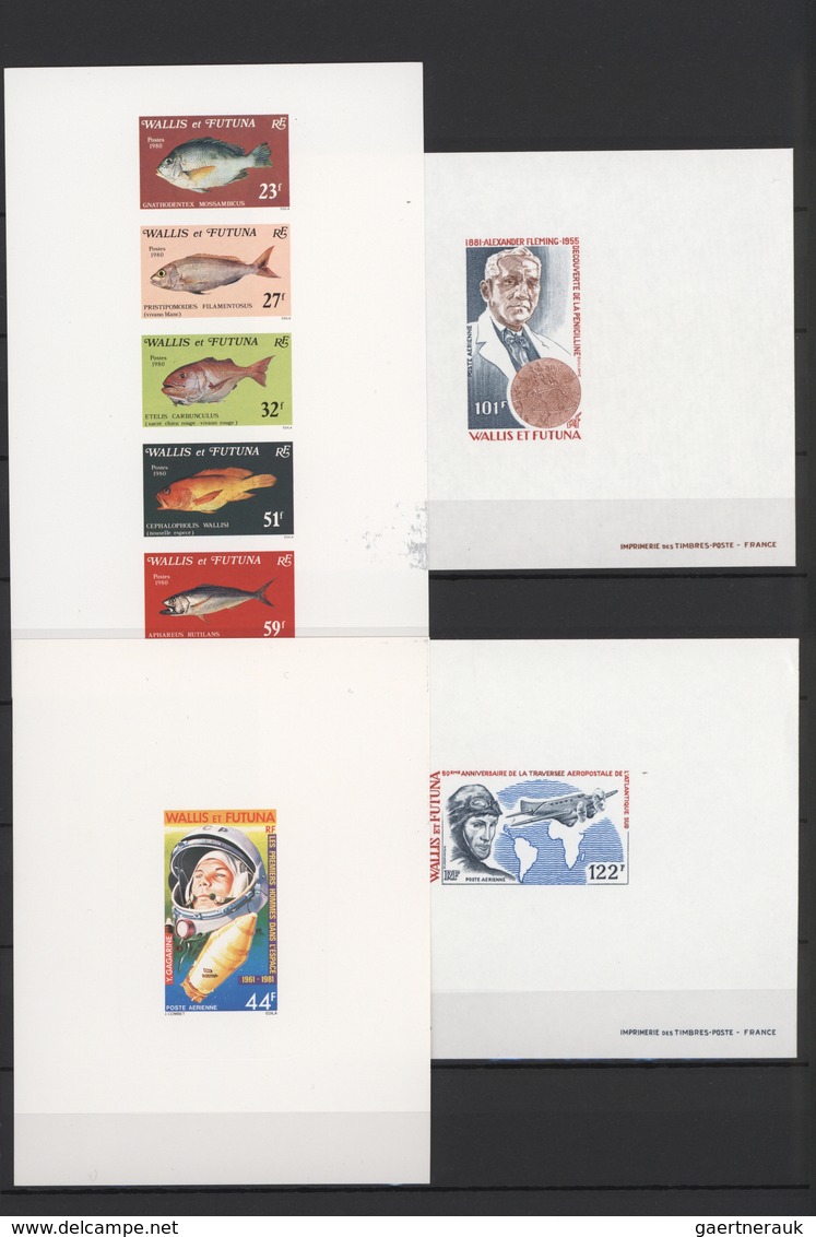 Wallis- Und Futuna-Inseln: 1979/1997, Collection With 322 Different "Epreuve De Luxe" Or "bloc-feuil - Autres & Non Classés