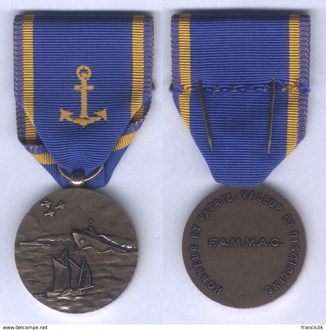 Médaille De La Fédération Des Associations De Marins Et Marins Anciens Combattants ( F.A.M.M.A.C ) - France