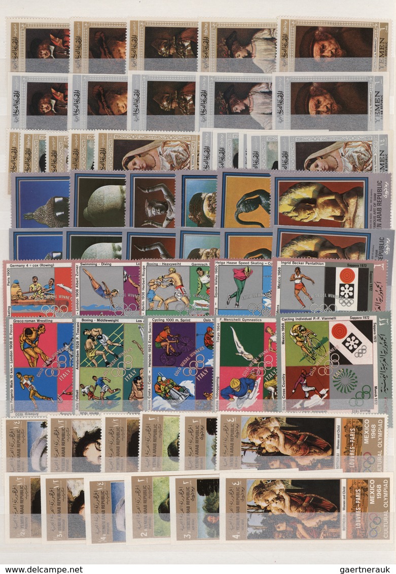 Alle Welt: 1966/1972, ten similar collections of only complete MNH issues in a well filled stockbook