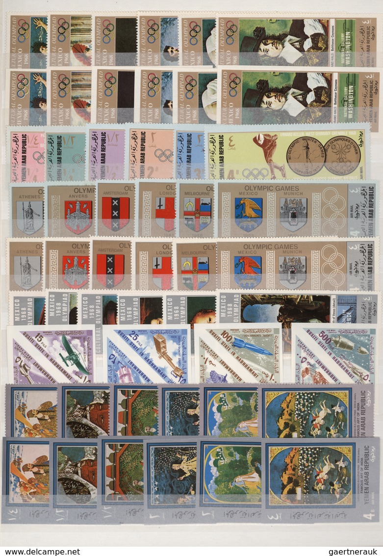 Alle Welt: 1966/1972, ten similar collections of only complete MNH issues in a well filled stockbook