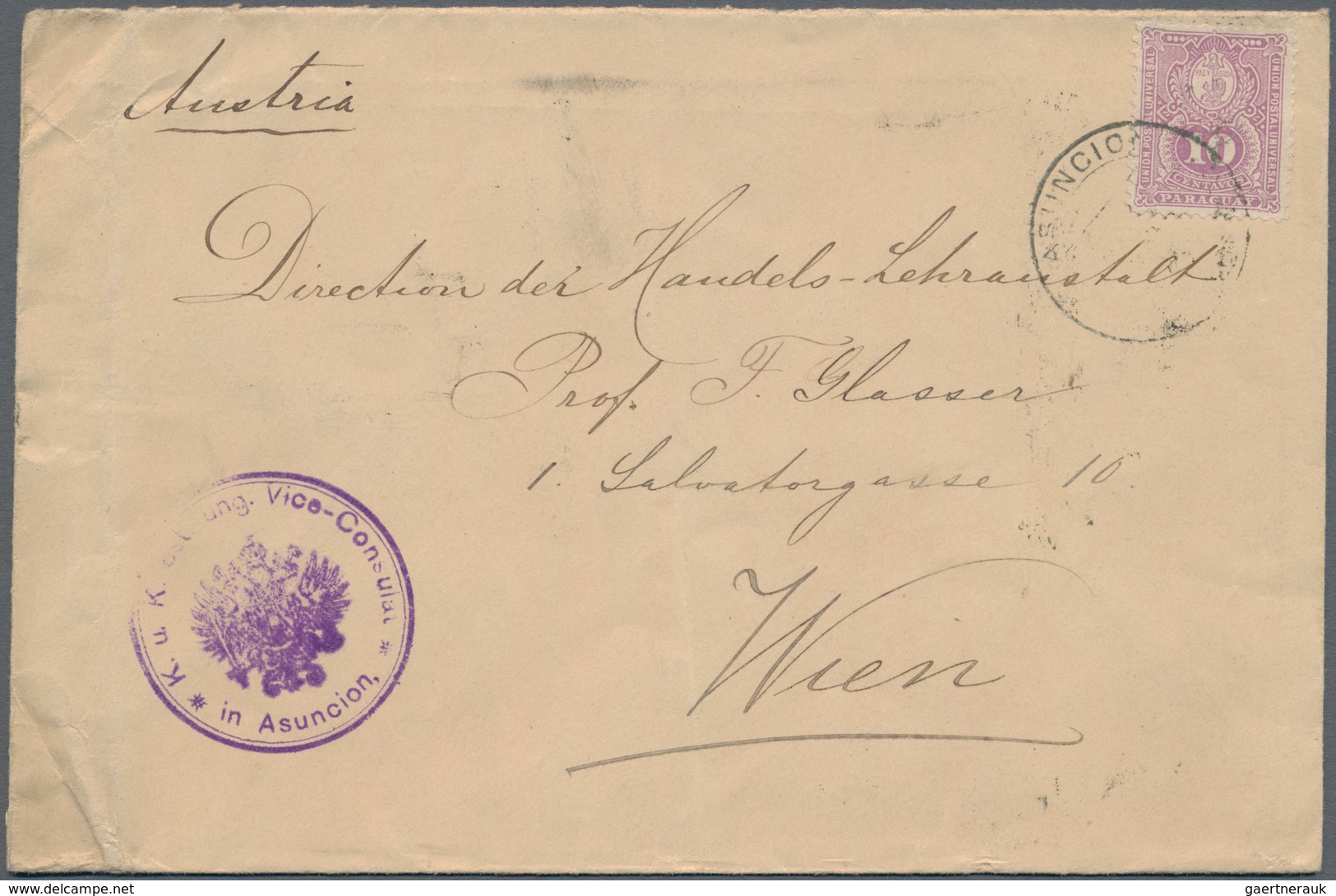 Alle Welt: 1890/1902, Correspondence To Private Commercial School Of Prof. Glasser In Vienna/Austria - Sammlungen (ohne Album)