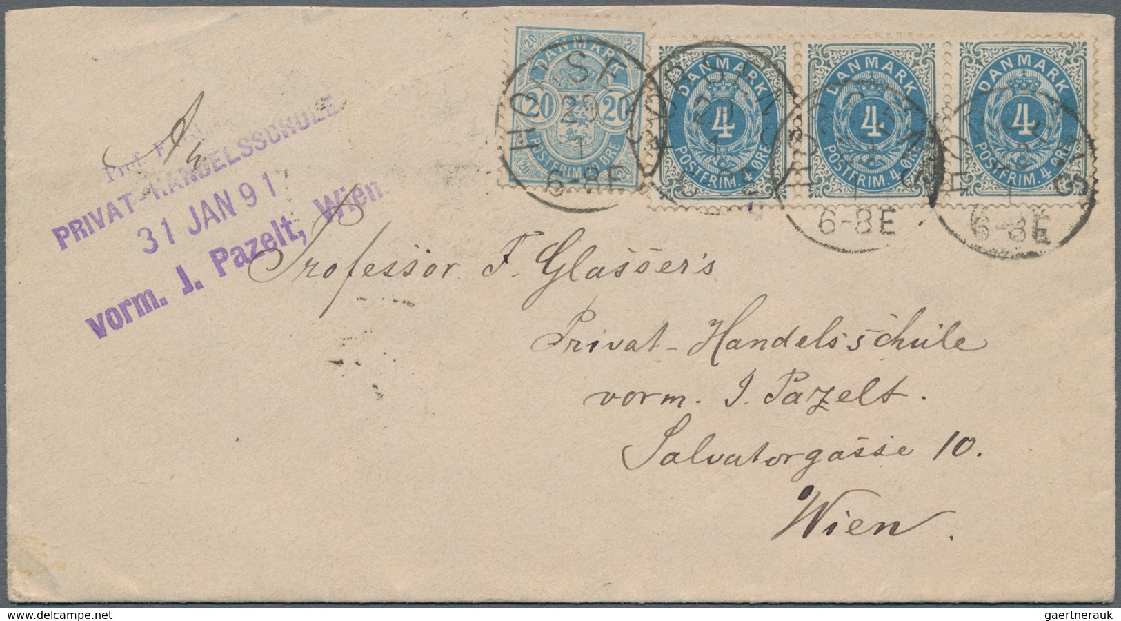 Alle Welt: 1890/1902, Correspondence to Private Commercial School of Prof. Glasser in Vienna/Austria