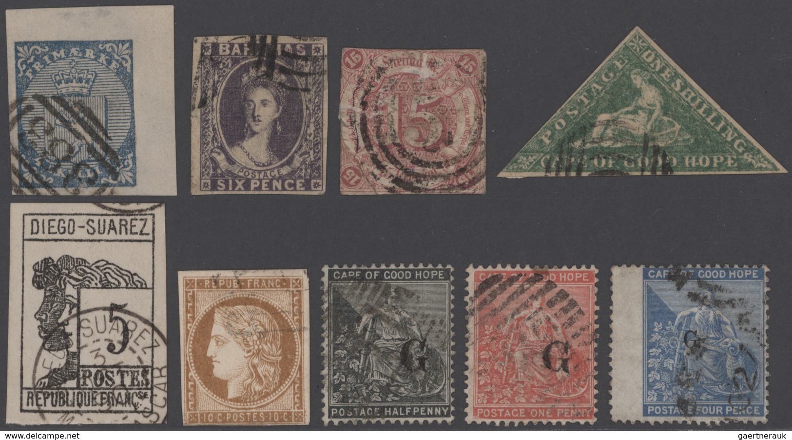 Alle Welt: 1850's Onwards: Reference Collection Of Some Hundred Forged Stamps, Reprints And Imitatio - Colecciones (sin álbumes)