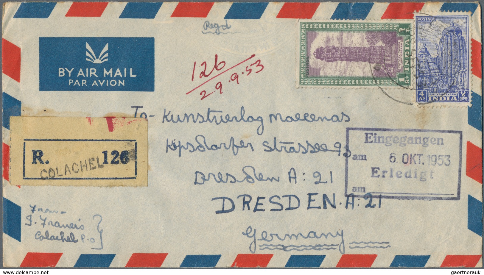 Alle Welt: 1945/1955 (ca.), accumulation with about 130 covers incl. a few postal stationeries with