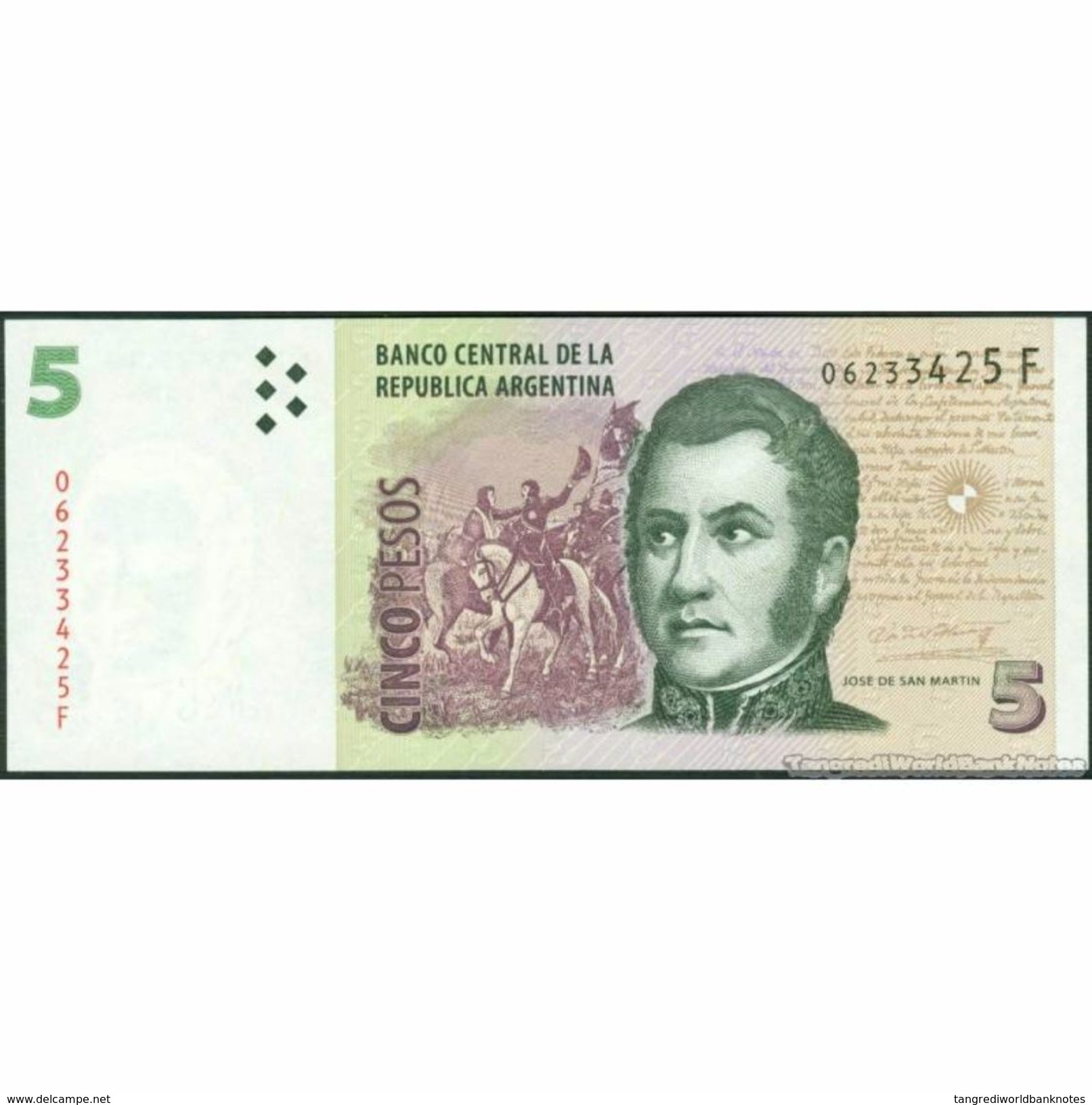 TWN - ARGENTINA 353c - 5 Pesos 2003 Serie F - Signatures: Redrado & Cobos UNC - Argentina