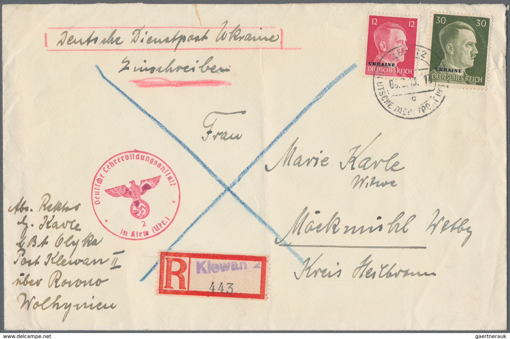 Alle Welt: 1860/1943 (ca.), Lot Of Seven Entires Incl. German States, German East Africa, French Equ - Sammlungen (ohne Album)