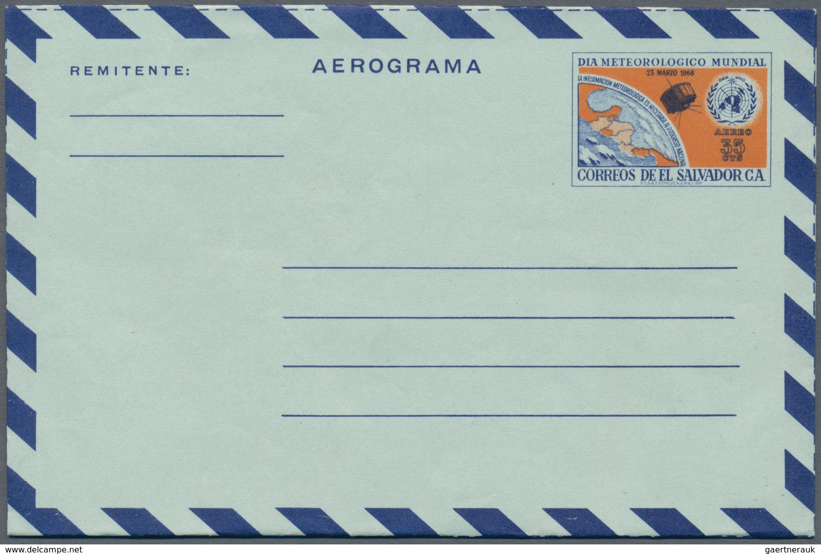 Alle Welt - Ganzsachen: Ca. 2000 Aerogrammes (unfolded, used, CTO) and postal stationery from El sal