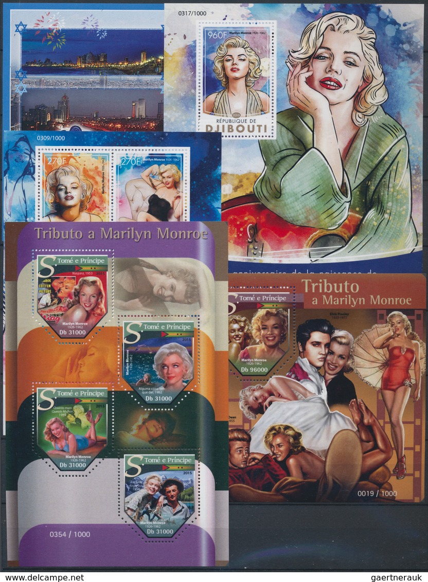 Übersee: 2015/1917 (ca.), MARILYN MONROE, Beautiful Collection Of More Than 100 Souvenir Sheets And - Andere & Zonder Classificatie