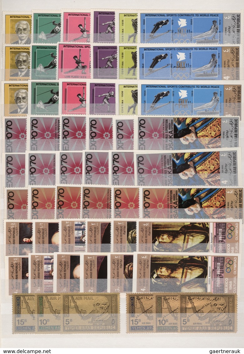 Übersee: 1966/1972, collection of only complete MNH issues in a well filled stockbook offering perf.