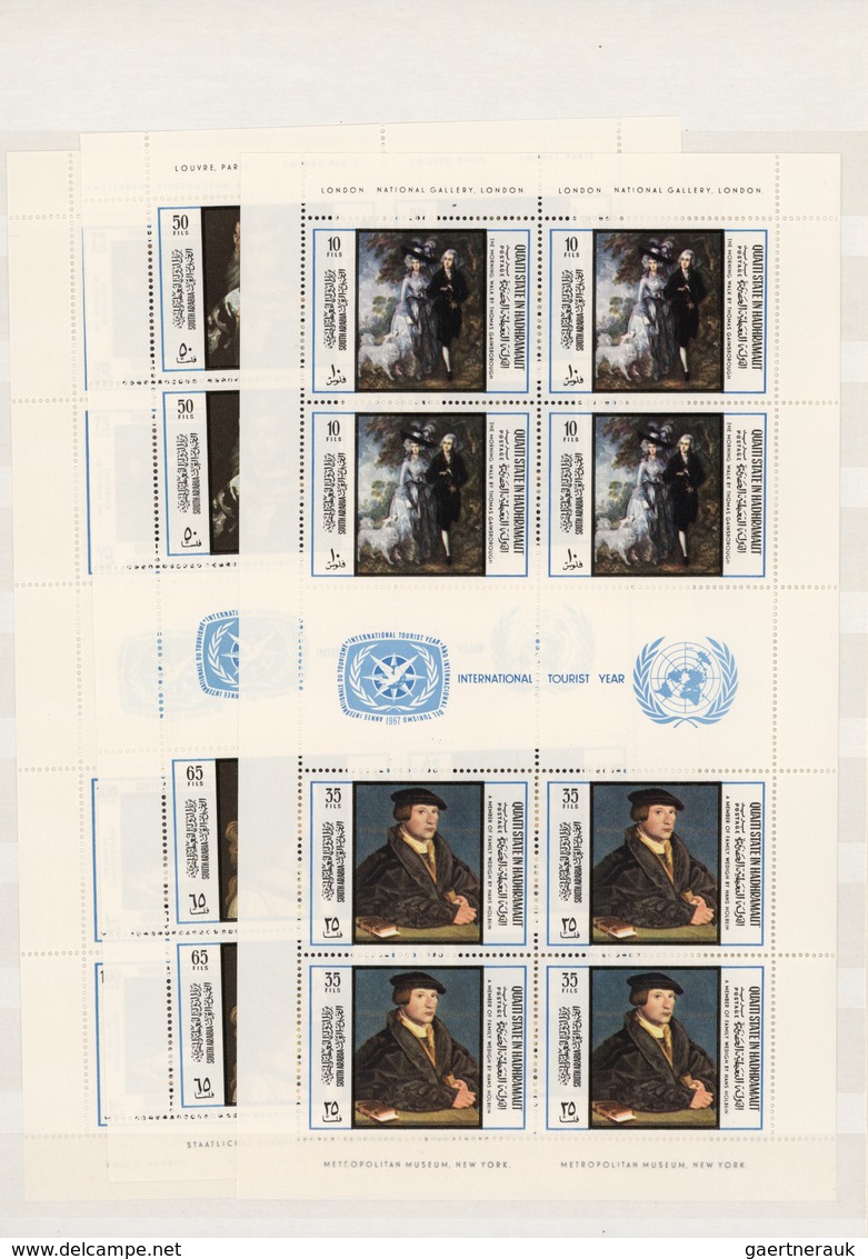 Übersee: 1966/1972, collection of only complete MNH issues in a well filled stockbook offering perf.