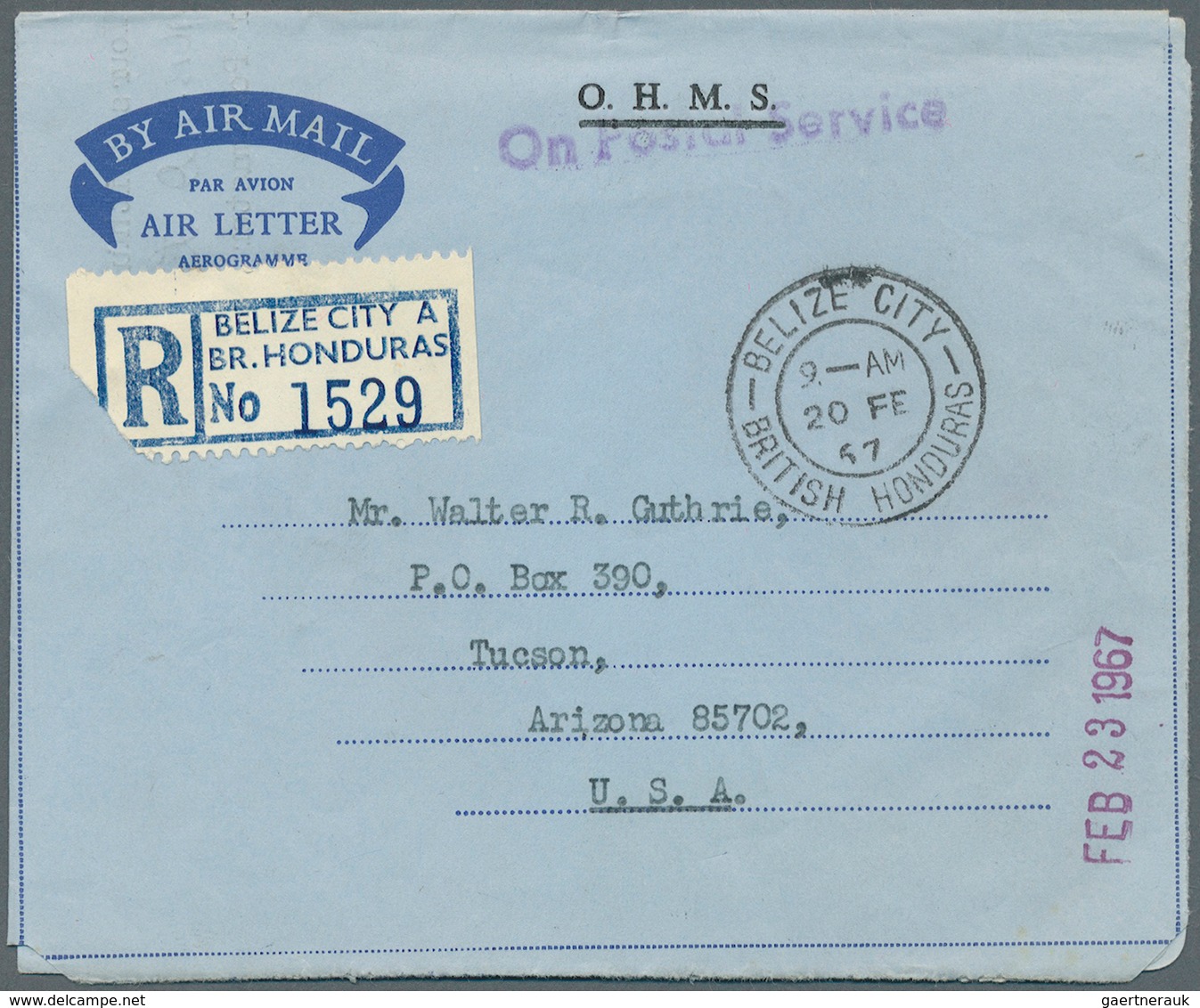 Amerika: More Than 2000 Aerogrammes (unfolded, Used, CTO) And Postal Stationery From Canada, Belize, - Amerika (Varia)