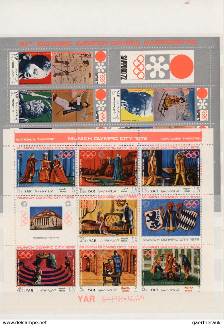 Naher Osten: 1966/1972, ten similar collections of only complete MNH issues in a well filled stockbo