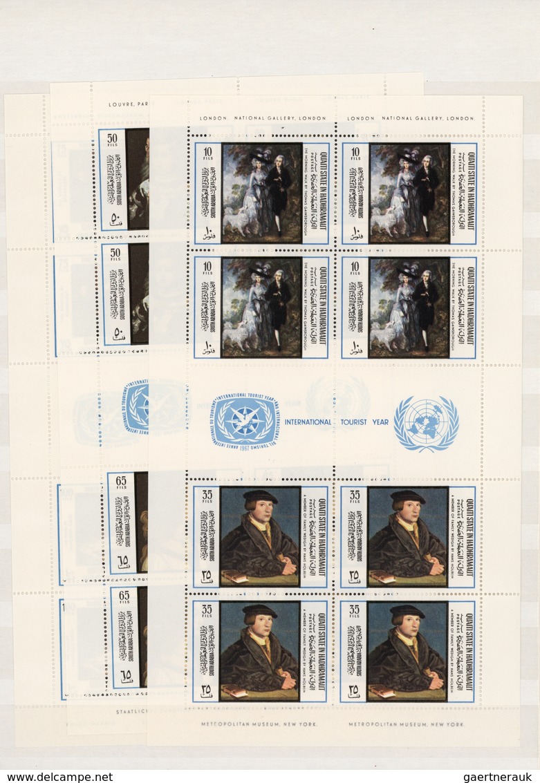 Naher Osten: 1966/1972, ten similar collections of only complete MNH issues in a well filled stockbo
