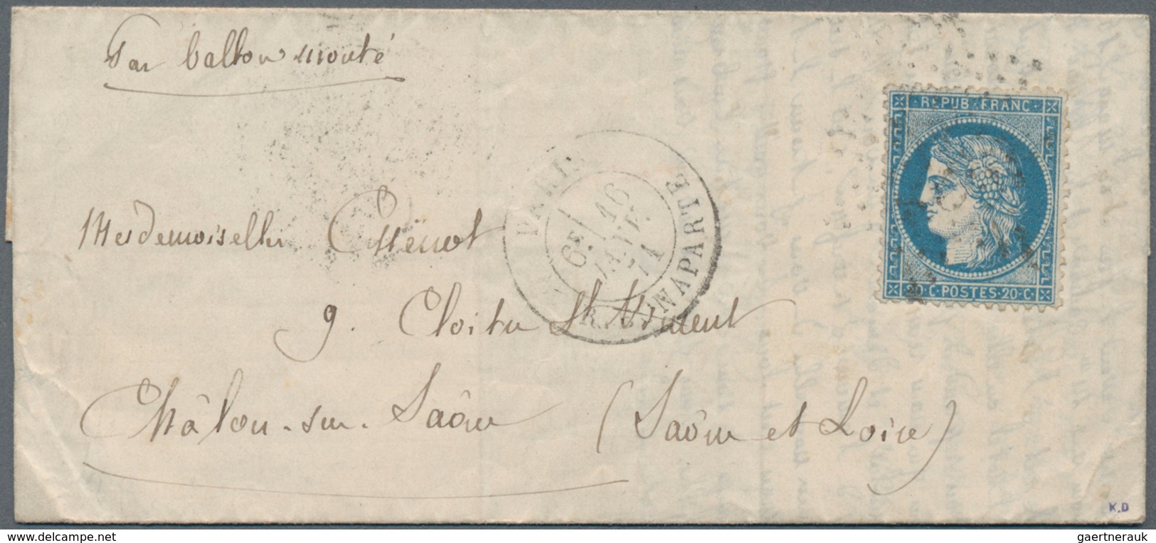 Ballonpost: 1871/1983, Collection Of Apprx. 58 Covers/cards, Comprising Flown Ballon Mail (incl. 187 - Montgolfières