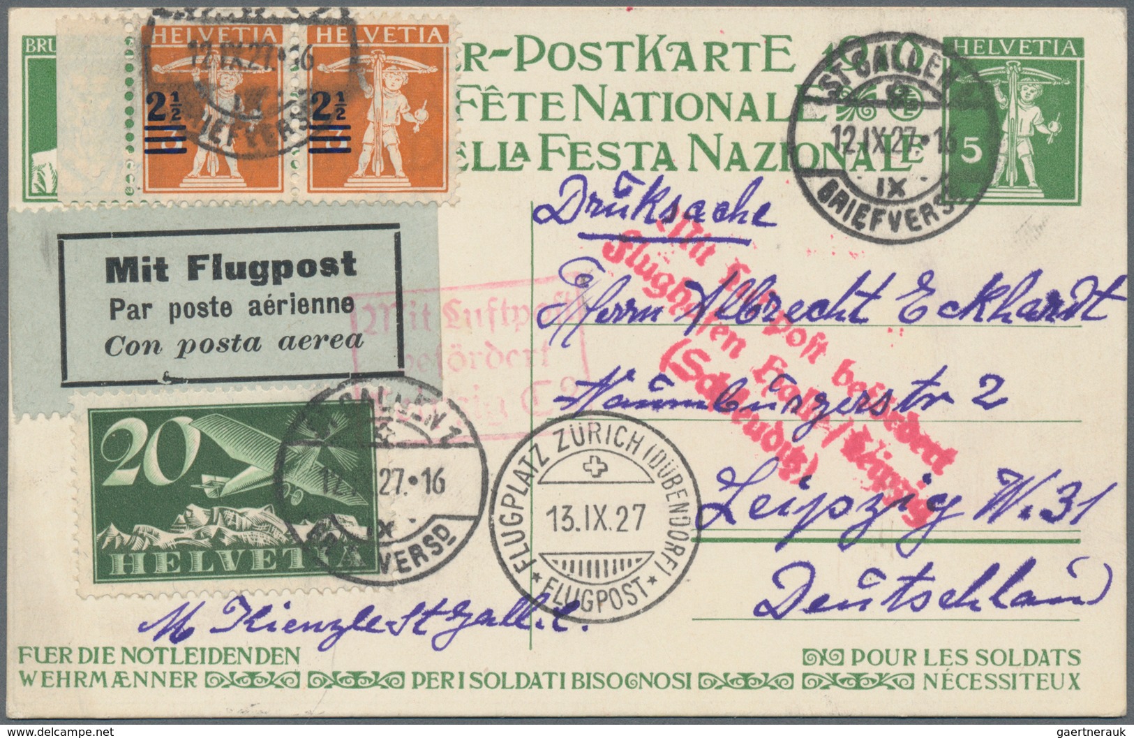 Flugpost Deutschland: 1912/1953, Sammlung Von Ca. 120 Briefen Und Karten, Meist Deutschland Und Etwa - Luchtpost & Zeppelin