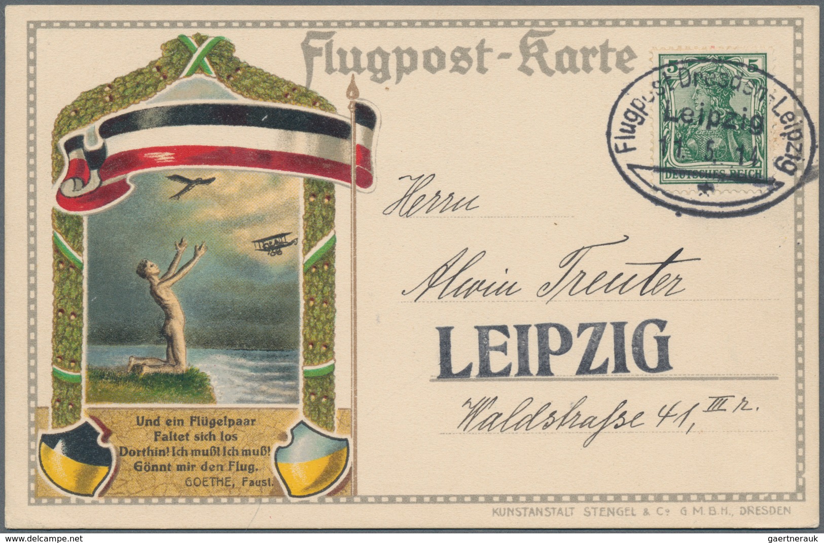 Flugpost Deutschland: 1912/1953, Sammlung Von Ca. 120 Briefen Und Karten, Meist Deutschland Und Etwa - Poste Aérienne & Zeppelin